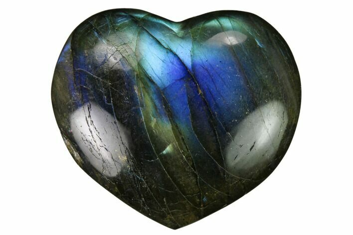 Small Polished Labradorite Hearts - Photo 1